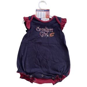 NBA Cavaliers girls 2 piece creeper set 3-6 months